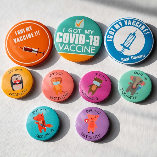 Covid Vaccinated Badge, Vaccinated Pin, Im Vaccinated, Vaccinate, Pin, Button, Vaccinated