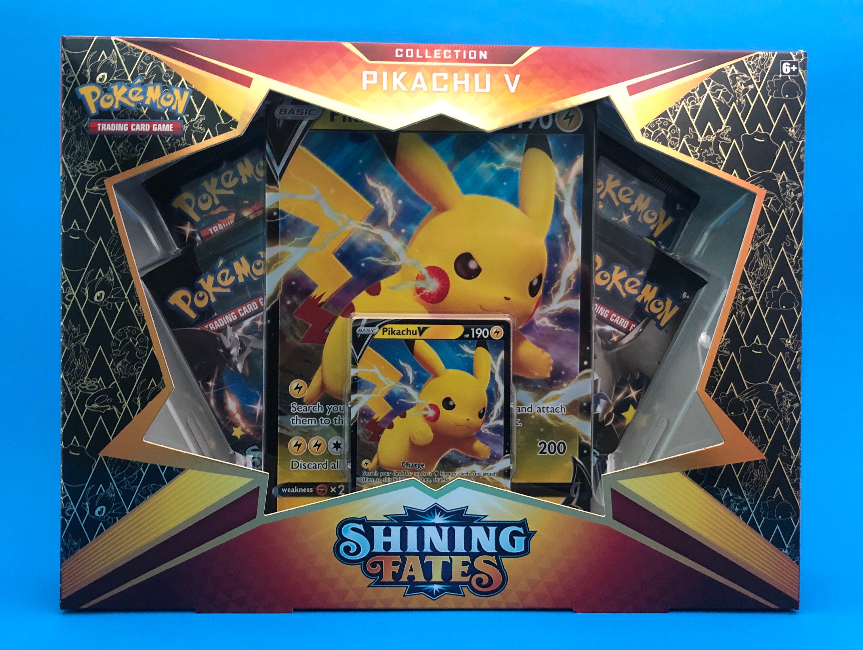 Pokemon TCG: SHINING FATES Collection Pikachu V 100% authentic | Etsy