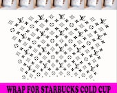 Louis Vuitton Full Wrap For Starbucks Cup Svg, Trending Svg, LV Starbucks Cup, LV Starbucks Svg, Starbucks Wrap Svg