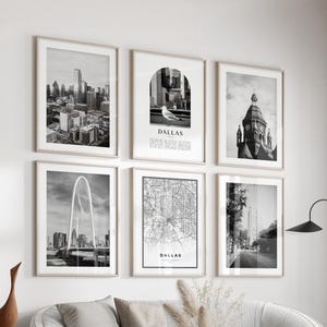 Dallas Gallery Wall Art - Set of 6, Dallas Black and White Photo, Dallas Posters, The Dallas-Fort Worth  Prints, Texas