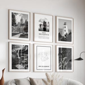 New Brunswick Gallery Wall Art - Set of 6, New Brunswick Black and White Photo, New Brunswick Posters, New Brunswick Prints, Canada