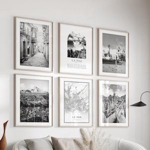 La Paz Gallery Wall Art - Set of 6, La Paz Black and White Photo, La Paz Posters, La Paz Prints, Bolivia