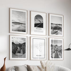 Nevada Gallery Wall Art - Set of 6, Nevada Black and White Photo, Nevada Posters, Nevada Prints, United States