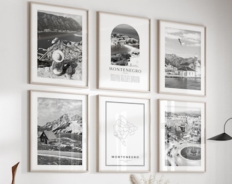 Montenegro Gallery Wall Art Set of 6 – Black and White Photo Prints