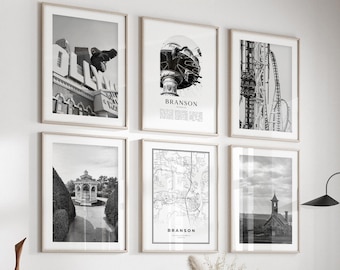 Branson Gallery Wall Art - Set of 6, Branson Black and White Photo, Branson Posters, Branson Prints, Missouri