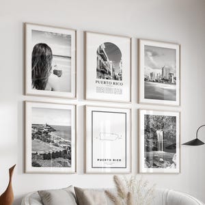 Puerto Rico Gallery Wall Art - Set of 6, Puerto Rico Black and White Photo, Puerto Rico  Posters, Puerto Rico Prints, Caribbean