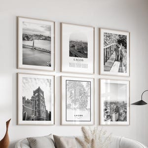 Lagos Gallery Wall Art - Set of 6, Lagos Black and White Photo, Lagos Posters, Lagos Prints, Nigeria