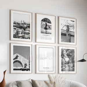 Gambia Gallery Wall Art - Set of 6, Gambia Black and White Photo, Gambia Posters, Gambia Prints, Africa