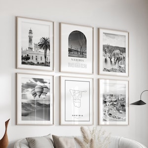 Namibia Gallery Wall Art - Set of 6, Namibia Black and White Photo, Namibia Posters, Namibia Prints, Africa