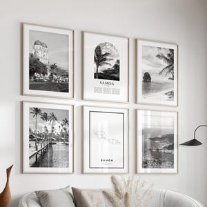 Samoa Gallery Wall Art - Set of 6, Samoa Black and White Photo, Samoa Posters, Samoa Prints, Oceania
