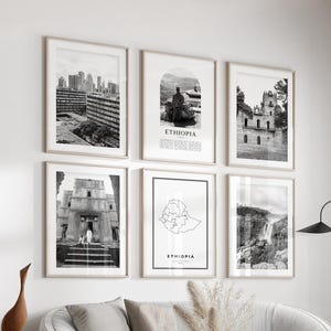 Arte mural de Etiopía (juego de 6), fotografías en blanco y negro, pósteres e impresiones de Etiopía, África