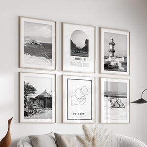 Djibouti Gallery Wall Art - Set of 6, Djibouti Black and White Photo, Djibouti Posters, Djibouti Prints, Africa