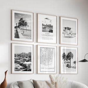 Fort Lauderdale Gallery Wall Art - Set of 6, Fort Lauderdale Black and Lauderdale Photo, Lauderdale Posters, Lauderdale Prints, Florida
