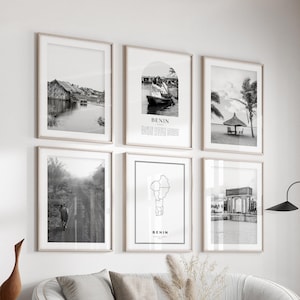 Benin Gallery Wall Art - Set of 6, Benin Black and White Photo, Benin Posters, Benin Prints, Africa