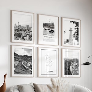 Sri Lanka Gallery Wall Art - Set of 6, Sri Lanka Black and White Photo, Sri Lanka Posters, Sri Lanka Prints, Asia