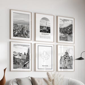 Kaukasus Galerie Wand Kunst - 6er Set, Koskos Schwarz weiß Foto, Koskos Poster, Koskos Prints, Europa