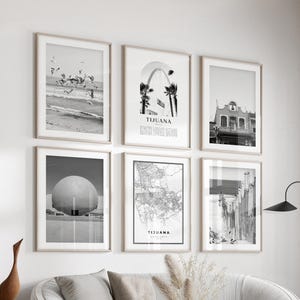 Tijuana Gallery Wall Art - Set of 6, Tijuana Black and White Photo, Tijuana Posters, Tijuana Prints, Mexico