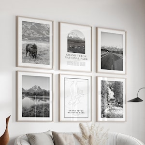 Grand Teton National Park Gallery Wall Art - Set of 6, Grand Teton Photo, Grand Teton Posters, Grand Teton Prints, National Park, Wyoming