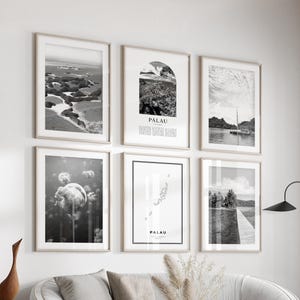 Palau Gallery Wall Art - Set of 6, Palau Black and White Photo, Palau Posters, Palau Prints, Oceania