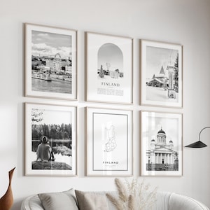Finland Gallery Wall Art - Set of 6, Finland Black and White Photo, Finland Posters, Finland Prints, Europe