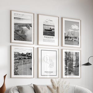 Paraguay Gallery Wall Art - Set of 6, Paraguay Black and White Photo, Paraguay Posters, Paraguay Prints, South America