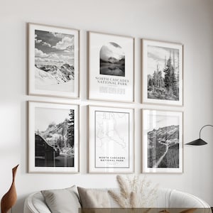 North Cascades Gallery Wall Art - Set van 6, North Cascades foto, North Cascades posters, North Cascades prints, National Park, Washington