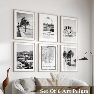 Fort Lauderdale Gallery Wall Art - Set di 6, Fort Lauderdale Black e Lauderdale Photo, Poster Lauderdale, Stampe Lauderdale, Florida