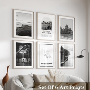 British Columbia Gallery - Lot de 6, photos noir et blanc de la Colombie-Britannique, affiches de la Colombie-Britannique, estampes de la Colombie-Britannique, Canada