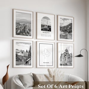 Kaukasus Galerie Wand Kunst - 6er Set, Koskos Schwarz weiß Foto, Koskos Poster, Koskos Prints, Europa