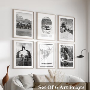 Galería Playa del Carmen - Conjunto de 6, Fotografía en blanco y negro de Playa del Carmen, Pósteres de Playa del Carmen, Impresiones de Playa del Carmen, México