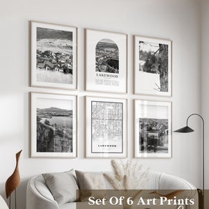 Lakewood Gallery Wandkunst - 6er-Set, Lakewood Schwarzweißfoto, Lakewood Poster, Lakewood Prints, Colorado