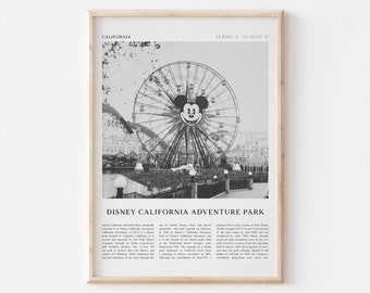 Disney California Adventure Park Art Print, California, Poster, Photo, Wall Art, Travel Print, Vintage Poster, Boho Art | NA70