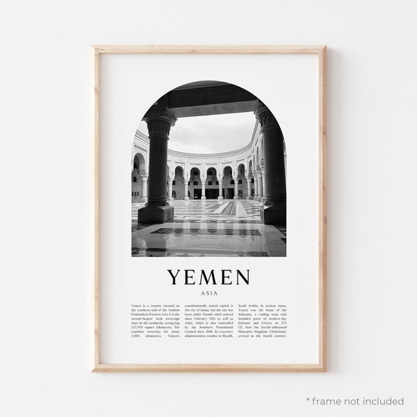 Jemen Kunstdruck, Jemen Poster, Jemen Foto, Jemen Wandkunst, Jemen Schwarz weiß, Asien | AS210M