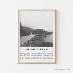 Impresión artística de la isla de Cabo Bretón, póster de la isla de Cabo Bretón, foto de la isla de Cabo Bretón, Canadá, impresión de viaje, póster vintage, arte bohemio / NA289