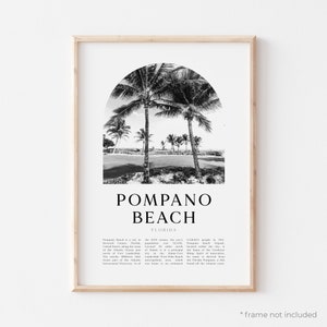 Pompano Beach Art Print, Pompano Beach Poster, Pompano Beach Photo, Pompano Beach Wall Art, Pompano Beach Black and White, Florida | US276M