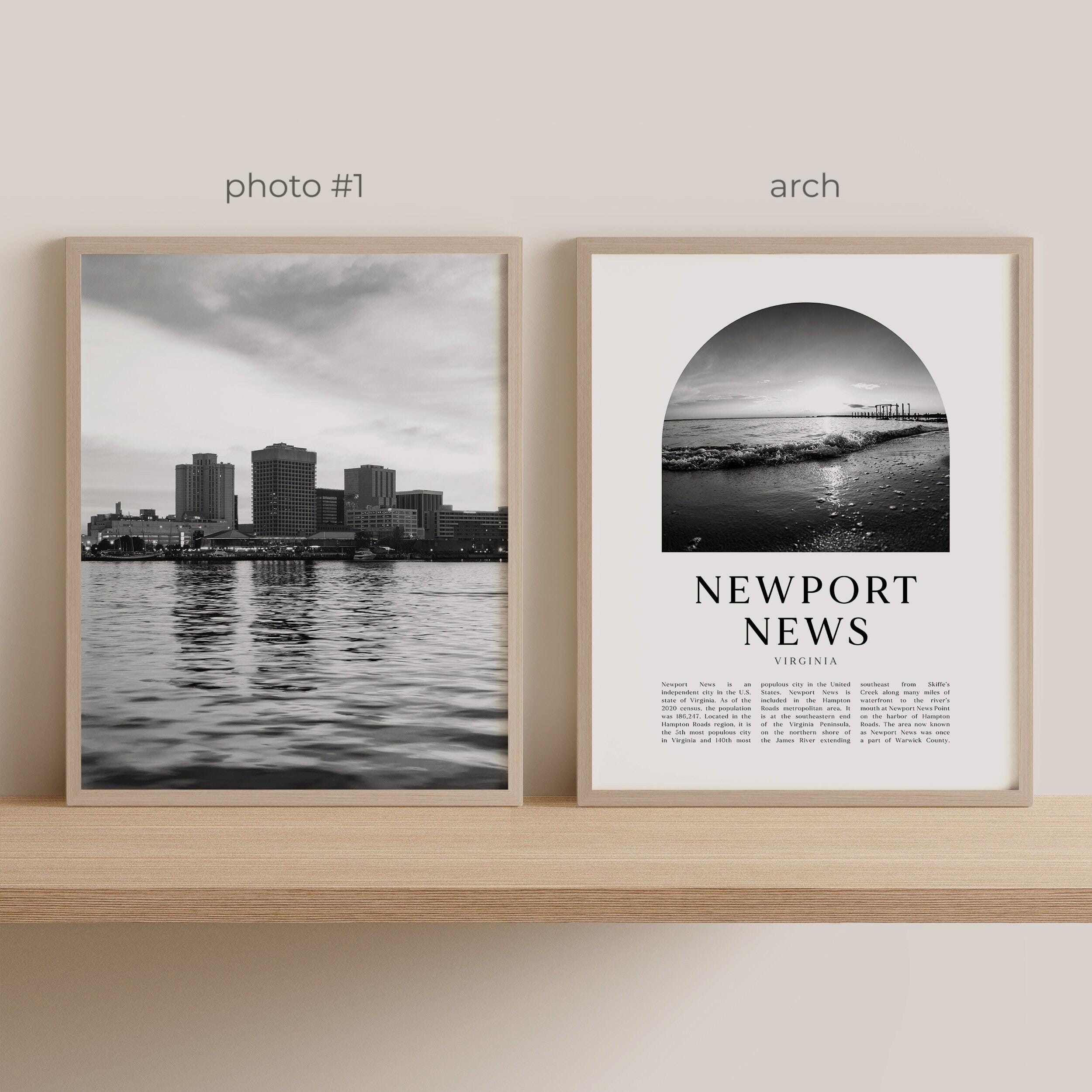 Newport News Gallery Wall Art Set of 6, Newport News Black and