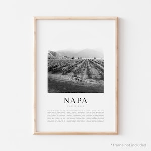 Napa Art Print, Napa Poster, Napa Photo, Napa Wall Art, Napa Black and White, California | US409M