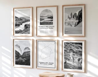 Torres del Paine Gallery Wall Art - Set of 6, Torres del Paine Photo, Torres del Paine Posters Collection, National Park Chile
