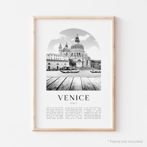 Venice Art Print, Venice Poster, Venice Photo, Venice Wall Art, Venice Black and White, Italy | EU169M