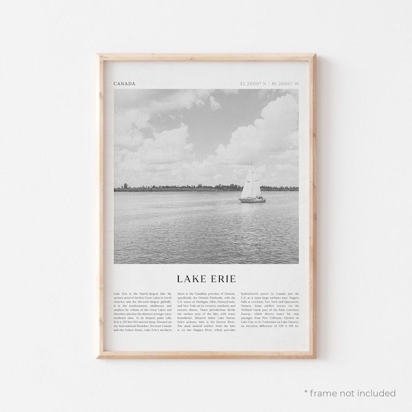 Lake Erie Art Print, Lake Erie Poster, Lake Erie Photo, Lake Erie Wall Art, Canada, Travel Print, Vintage Poster, Boho Art | NA275