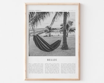 Belize kunstprint, Belize poster, Belize foto, Belize muurkunst, Midden-Amerika, reizen print, vintage poster, bohokunst | CE01