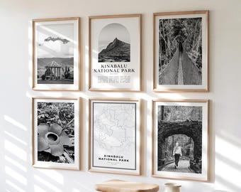 Kinabalu Gallery Wall Art - Set of 6, Kinabalu Photo, Kinabalu Posters, Kinabalu Print Collection, National Park Malaysia