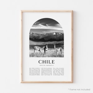 Chile Art Print, Chile Poster, Chile Photo, Chile Wall Art, Chile Black and White, South America | SA46M