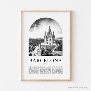 Barcelona Art Print, Barcelona Poster, Barcelona Photo, Barcelona Wall Art, Barcelona Black and White, Spain | EU134M