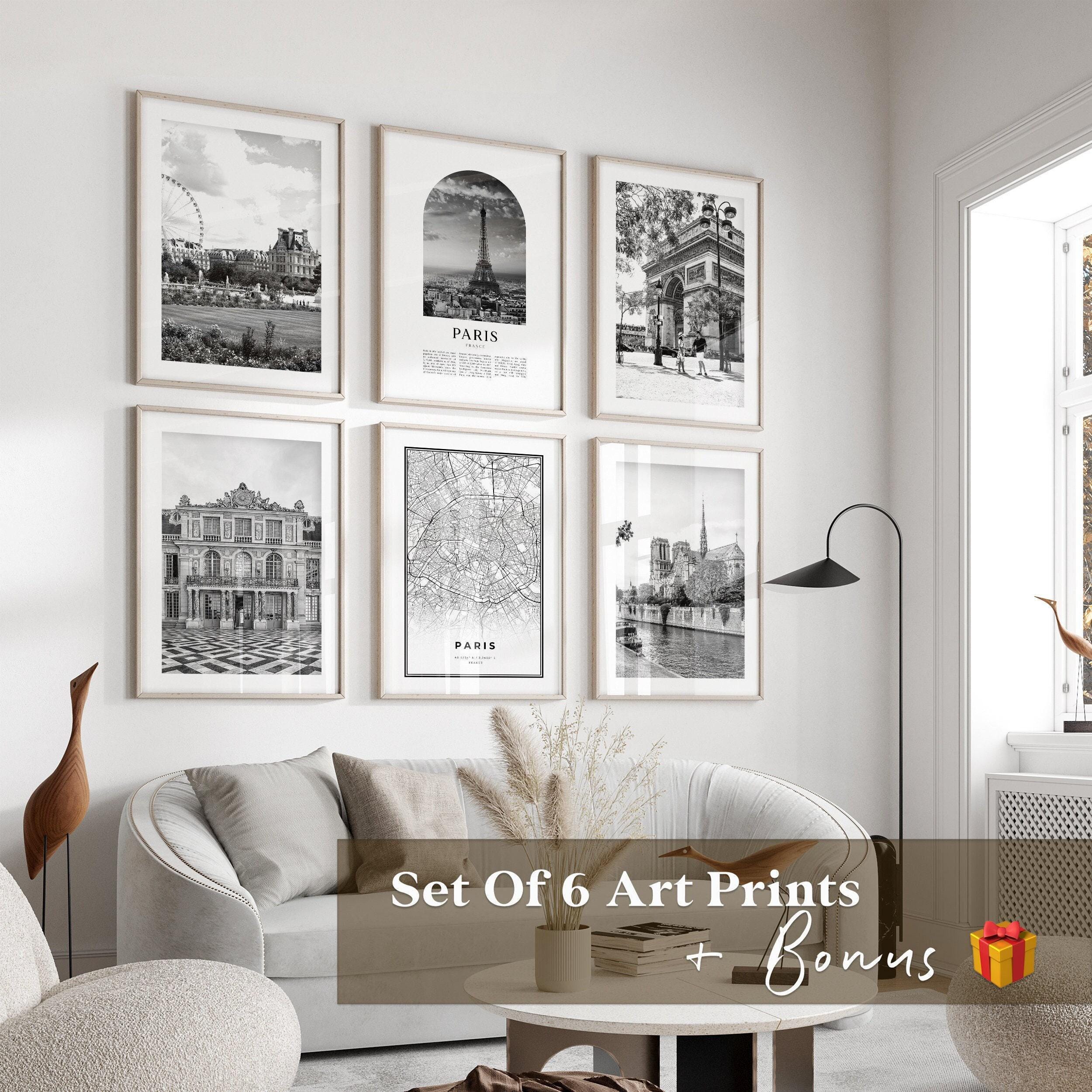 Paris Gallery Wall Art - Set of 6, Paris Black and White Photo, Paris ...