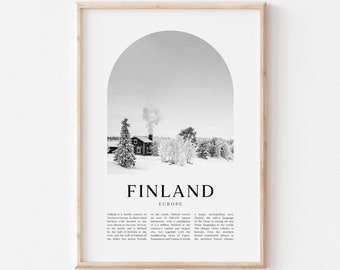 Finland Art Print, Finland Poster, Finland Photo, Finland Wall Art, Finland Black and White, Europe | EU32M
