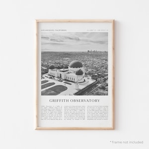 Griffith Observatory Art Print, Griffith Observatory Poster, Los Angeles, California, Photo, Travel Print, Vintage Poster, Boho Art | NA68