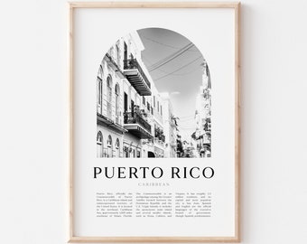 Puerto Rico Art Print, Puerto Rico Poster, Puerto Rico Photo, Puerto Rico Wall Art, Puerto Rico Black and White, Caribbean | CA42M
