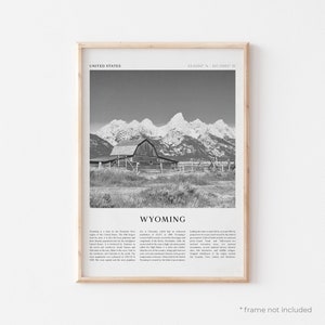 Wyoming Art Print, Wyoming Poster, Wyoming Photo, Wyoming Wall Art, United States, Travel Print, Vintage Poster, Boho Art | NA122