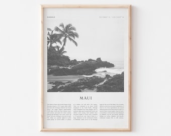 Maui Art Print, Maui Poster, Maui Photo, Maui Wall Art, Hawaii, Travel Print, Vintage Poster, Boho Art | NA18